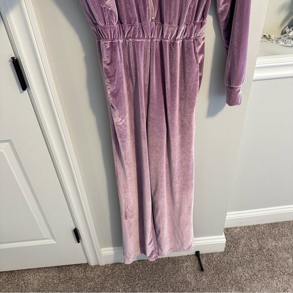 Fabletics Purple Velvet Velour Jumpsuit One Piece Small - Picture 11 of 13